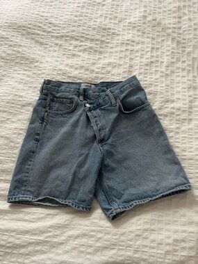 Agolde Criss Cross Denim Jean Shorts Jorts
